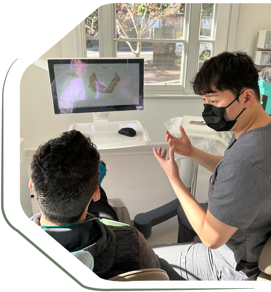 Dentist explaining the patient